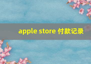 apple store 付款记录